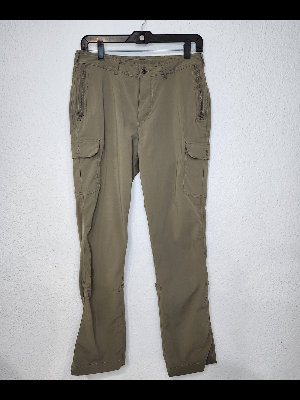 Womens Clothing Arts Olive Green Cargo Pants - Lightweight Outdoor Trousers